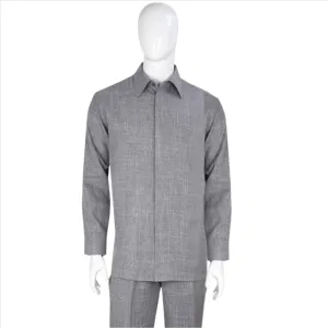 Apollo King Royal Diamond Mens Gray Textured 2 Piece Long Sleeve Walking Suit