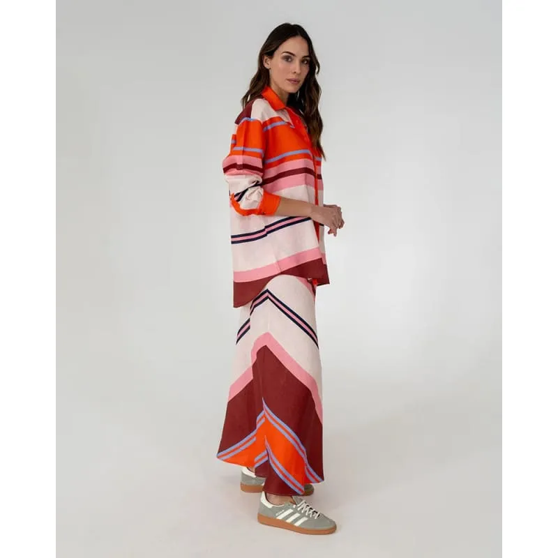Austin Bias Skirt | Wide Stripe