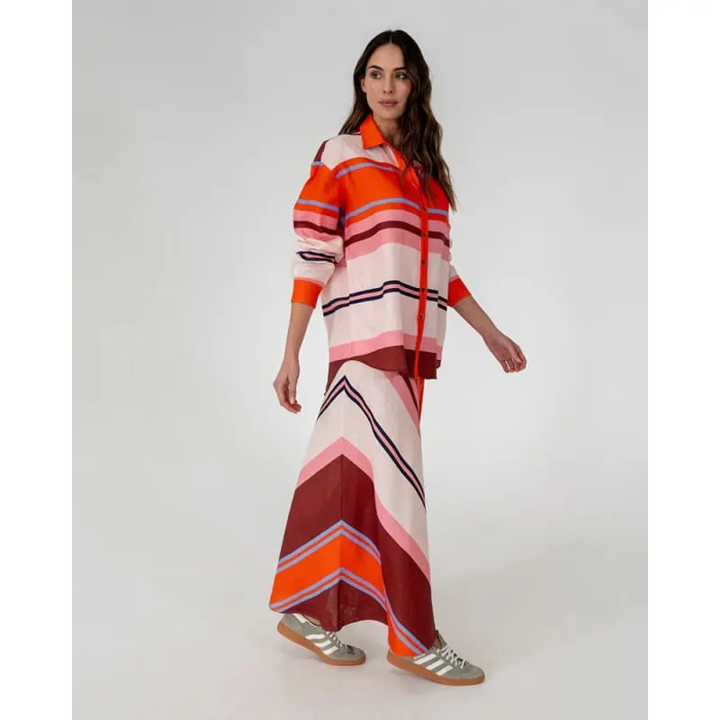 Austin Bias Skirt | Wide Stripe