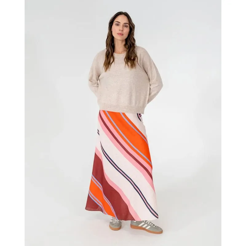 Austin Bias Skirt | Wide Stripe