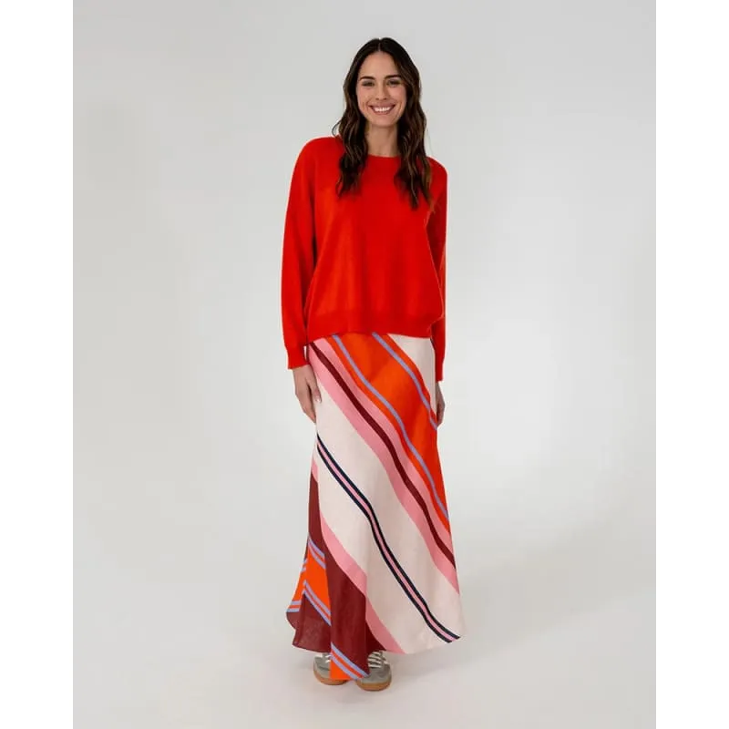 Austin Bias Skirt | Wide Stripe