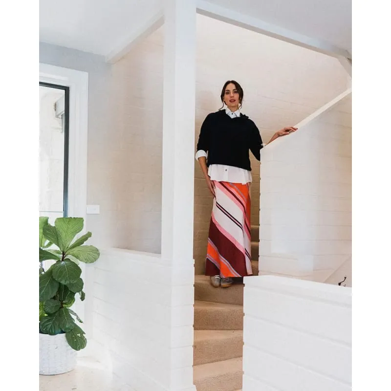 Austin Bias Skirt | Wide Stripe