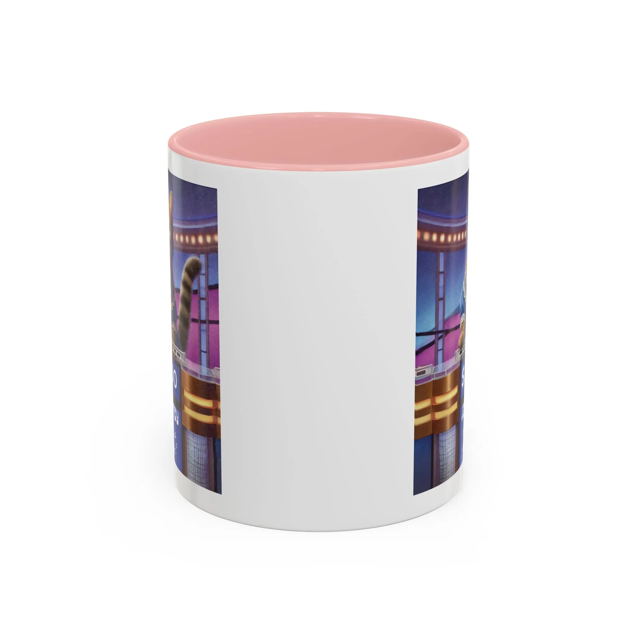 Babushka Cat Does Gameshow, Kitschy Cat Accent Coffee Mug (11 oz)