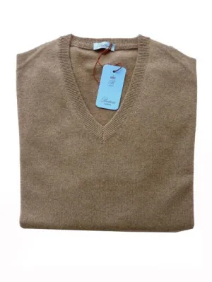 Battisti Sweater: X-Large, Mushroom brown, V-neck, pure cashmere