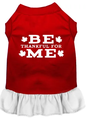 Be Thankful For Me Screen Print Dress Red With White Xxl