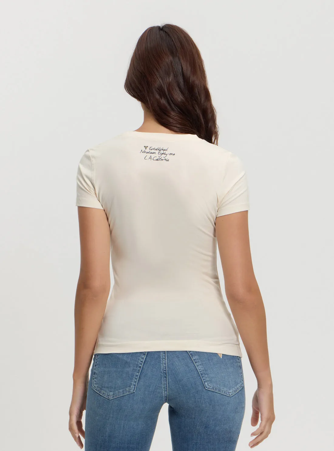 Beige Triangle Tiger Print T-Shirt