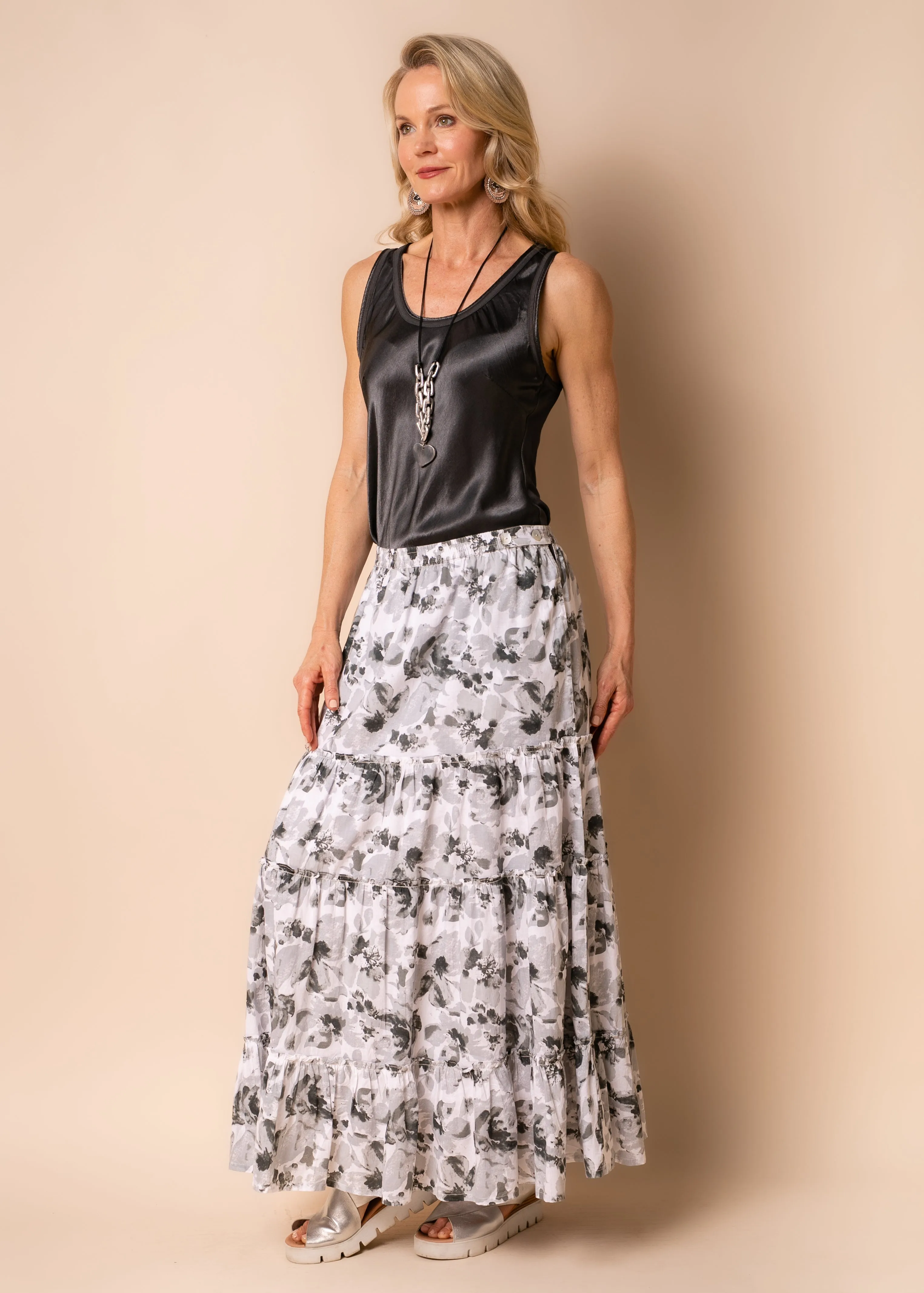 Berlin Cotton Skirt in Granite