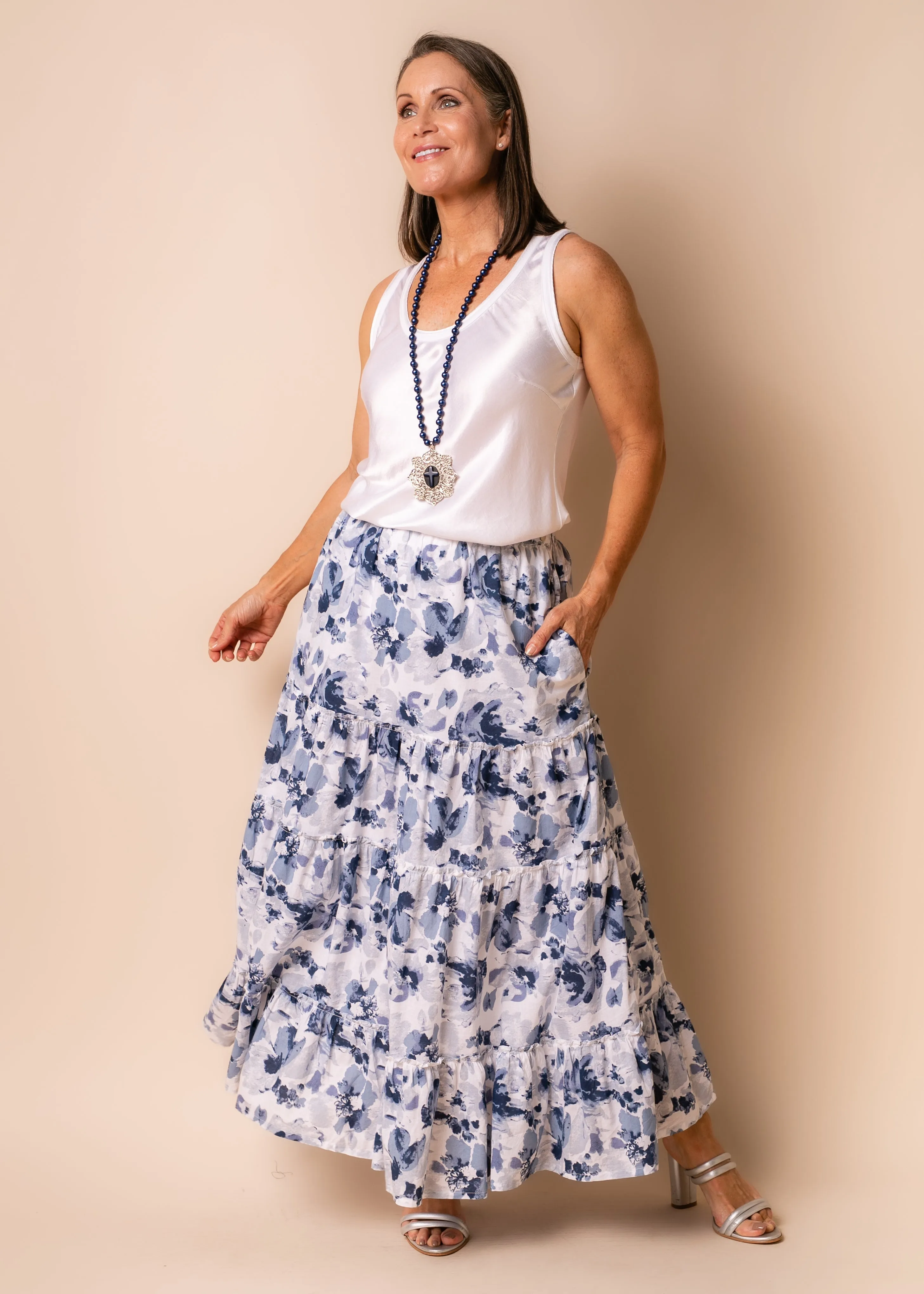 Berlin Cotton Skirt in Navy