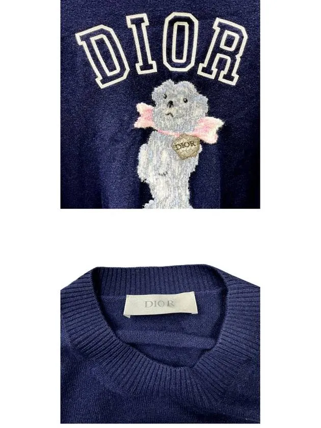 Bobby Cashmere Jacquard Knit Top Navy