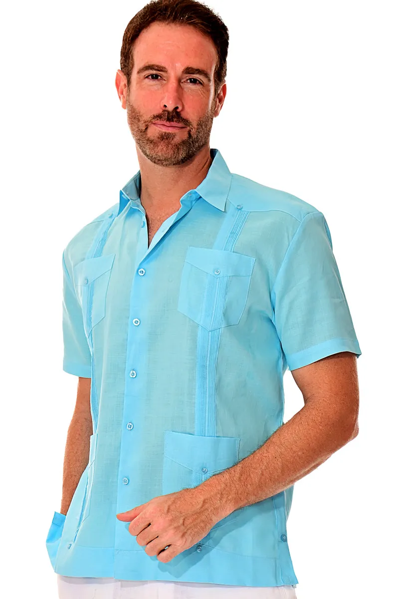 Bohio 100% Linen Traditional Guayabera Shirt for Men's 4 Pocket S/S in (8) Colors -LS499