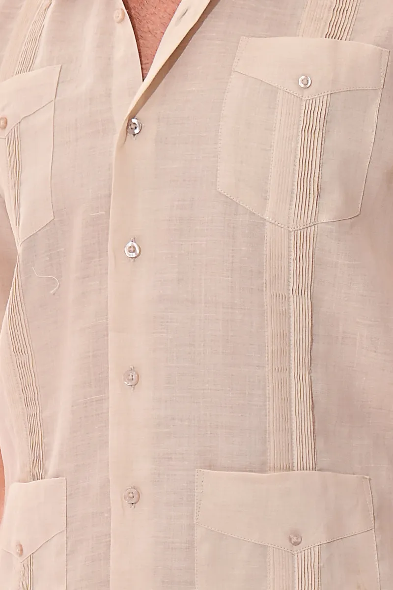 Bohio 100% Linen Traditional Guayabera Shirt for Men's 4 Pocket S/S in (8) Colors -LS499