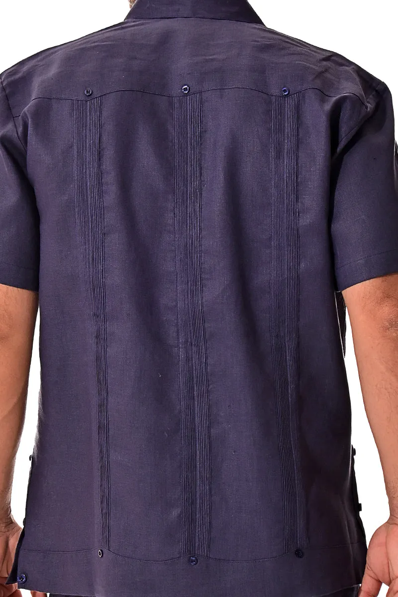 Bohio 100% Linen Traditional Guayabera Shirt for Men's 4 Pocket S/S in (8) Colors -LS499