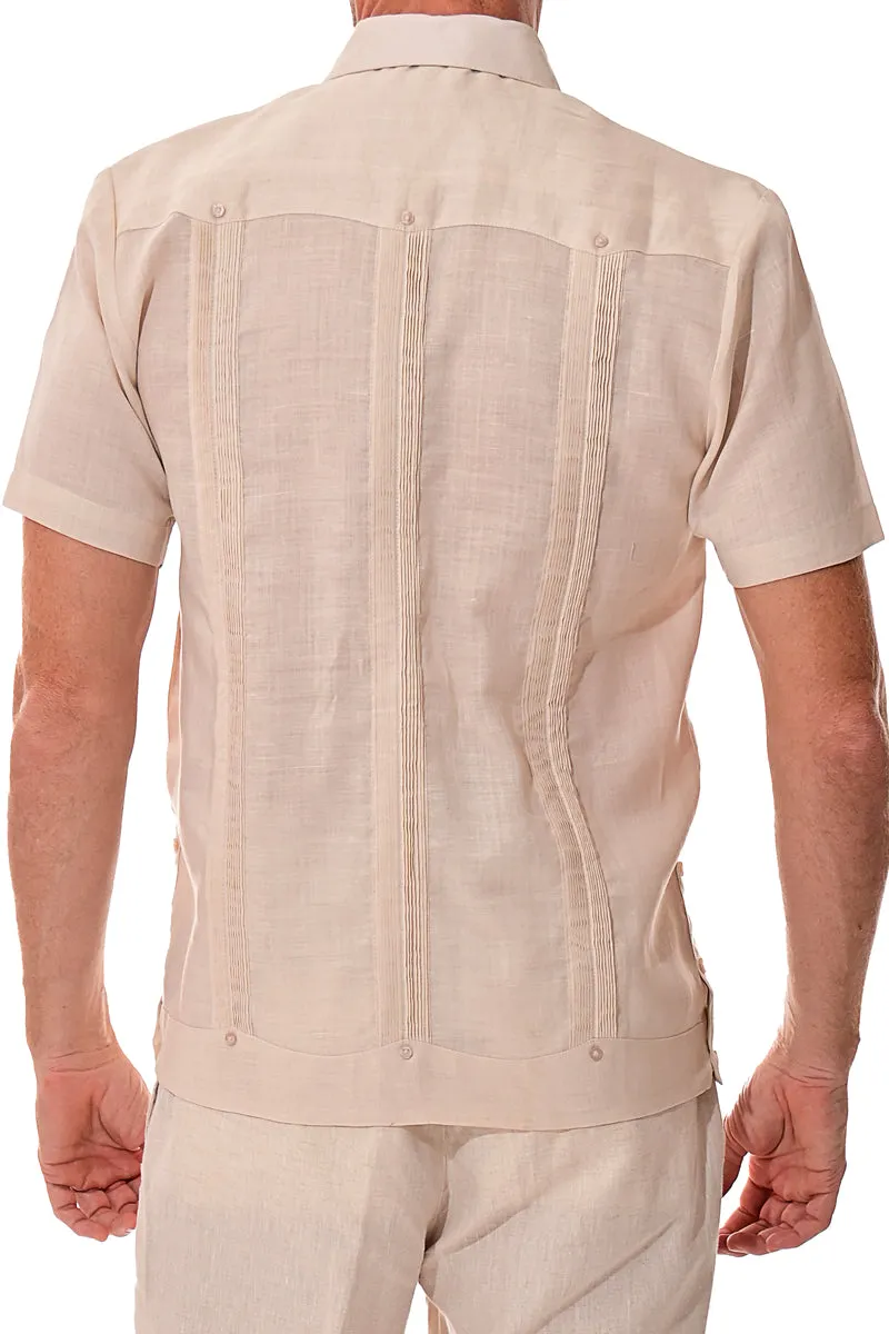 Bohio 100% Linen Traditional Guayabera Shirt for Men's 4 Pocket S/S in (8) Colors -LS499