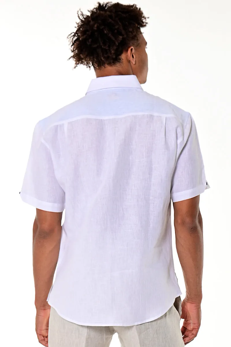 Bohio Men's 100% Linen Button Down Short Sleeve Shirt w/Stripes in (2) Colors-MLS1740