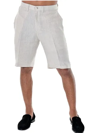 Bohio Mens Linen Blend Casual Flat Front Summer Linen Shorts in (5) Colors - MLH40C