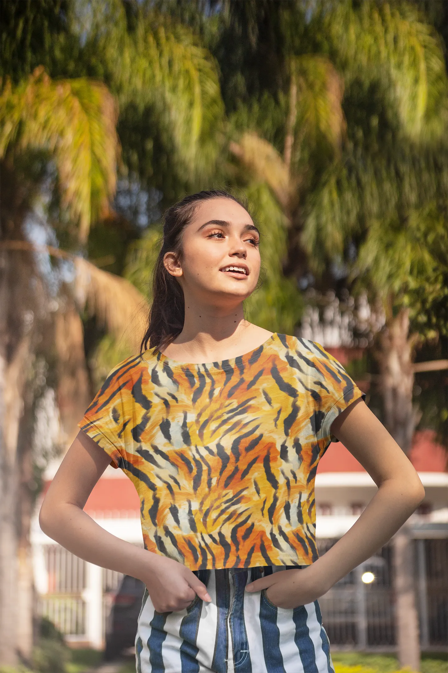 Bold and Striking Women's Tiger Print Crop Top