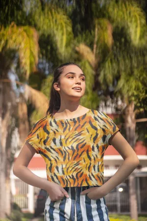 Bold and Striking Women's Tiger Print Crop Top