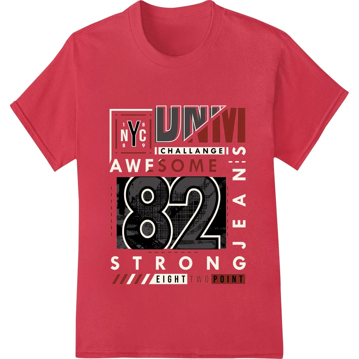 Bold Minimalist Typographic Heat Transfer Design