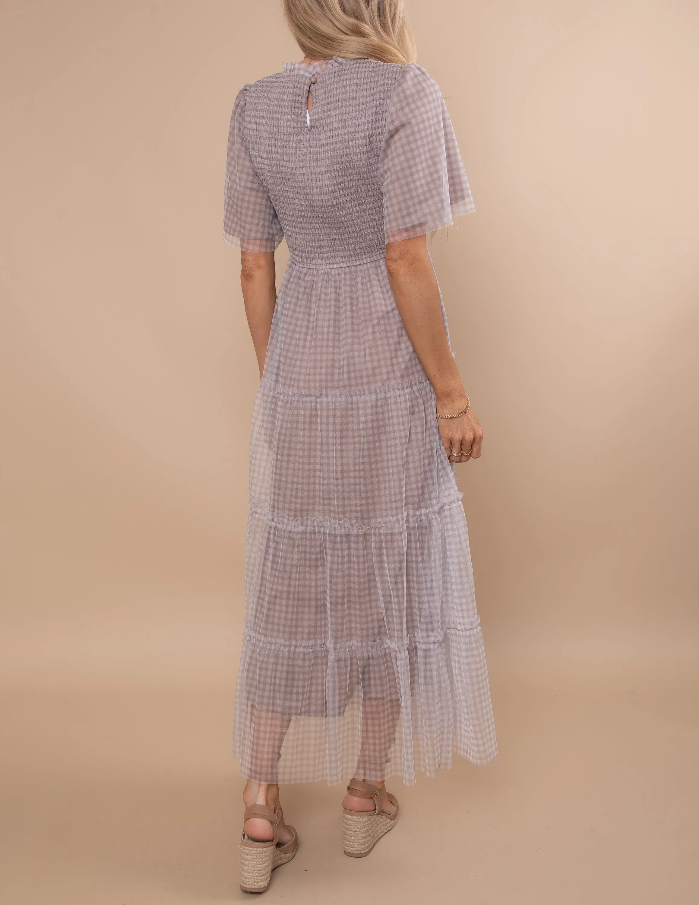 Brooks Gingham Tiered Dress