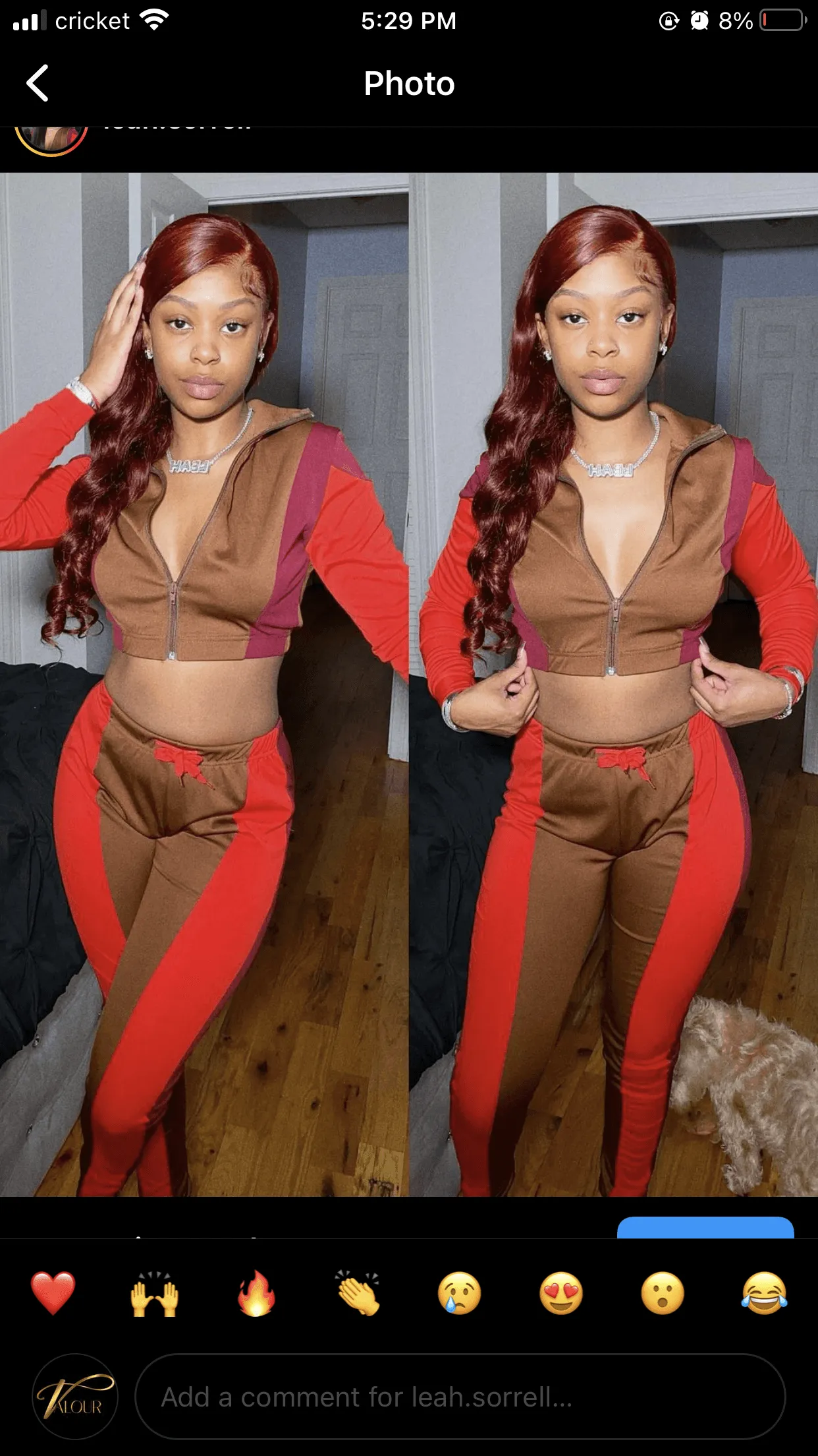 Burgundy Brown tracksuit