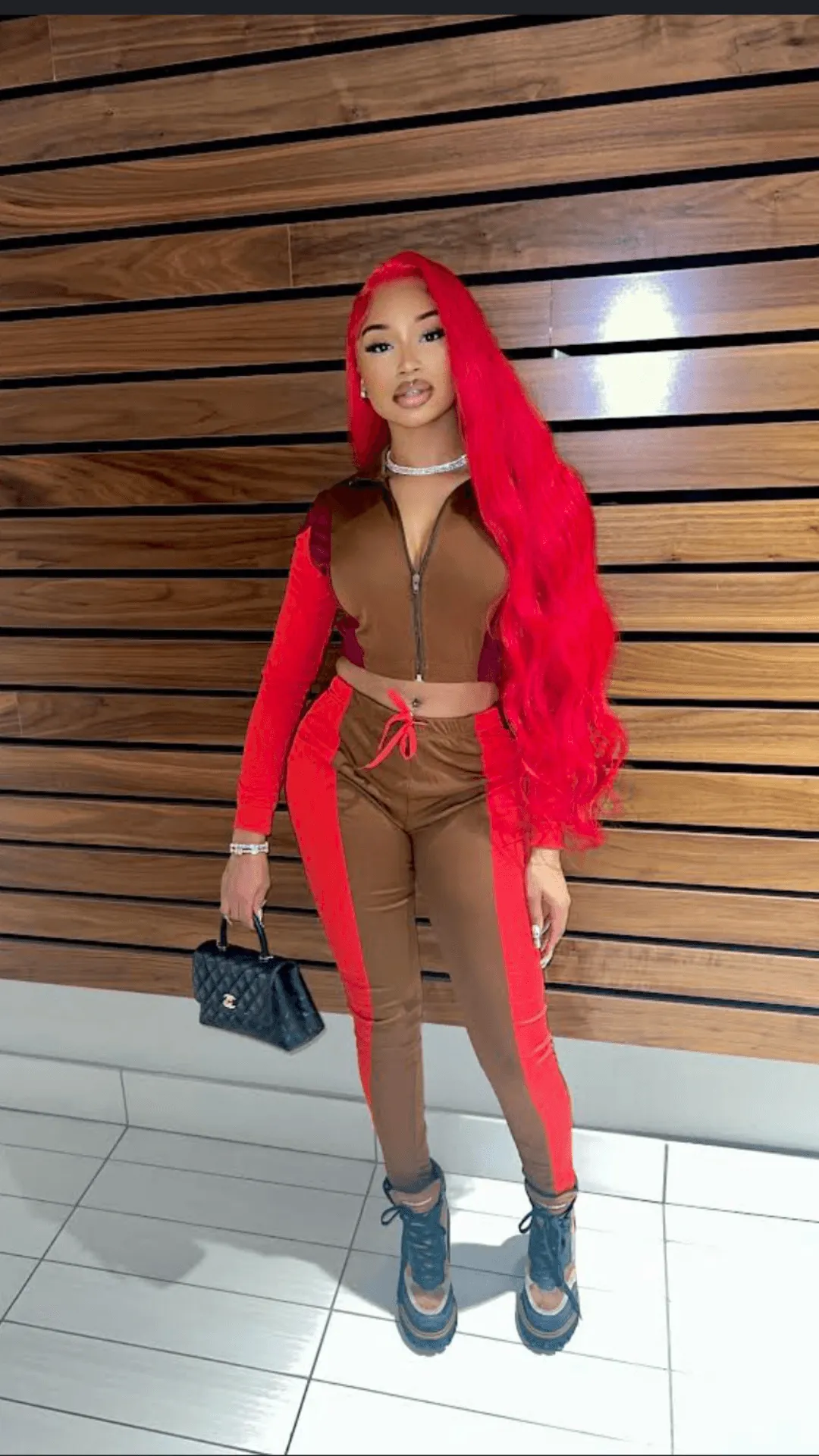 Burgundy Brown tracksuit