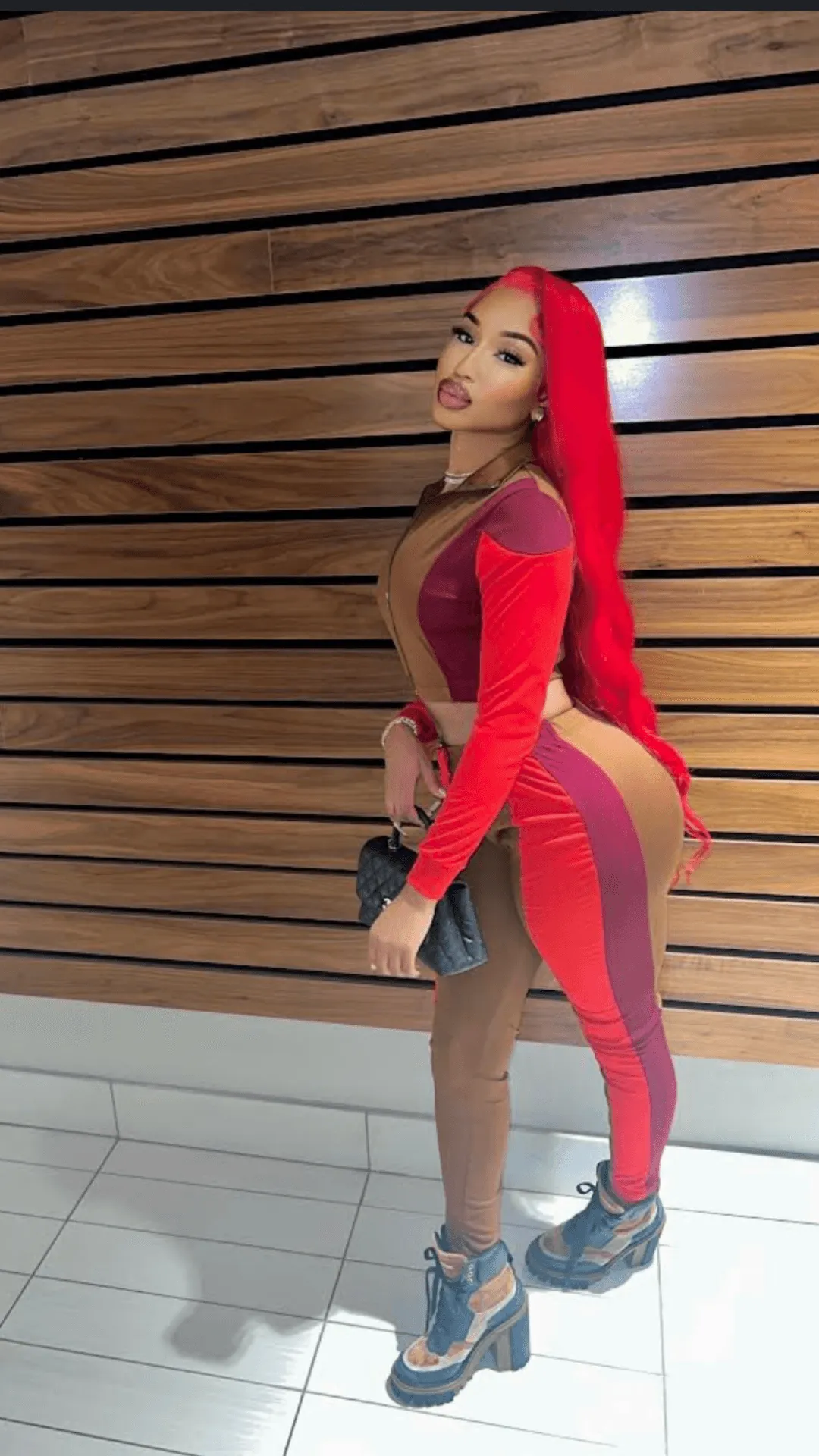 Burgundy Brown tracksuit