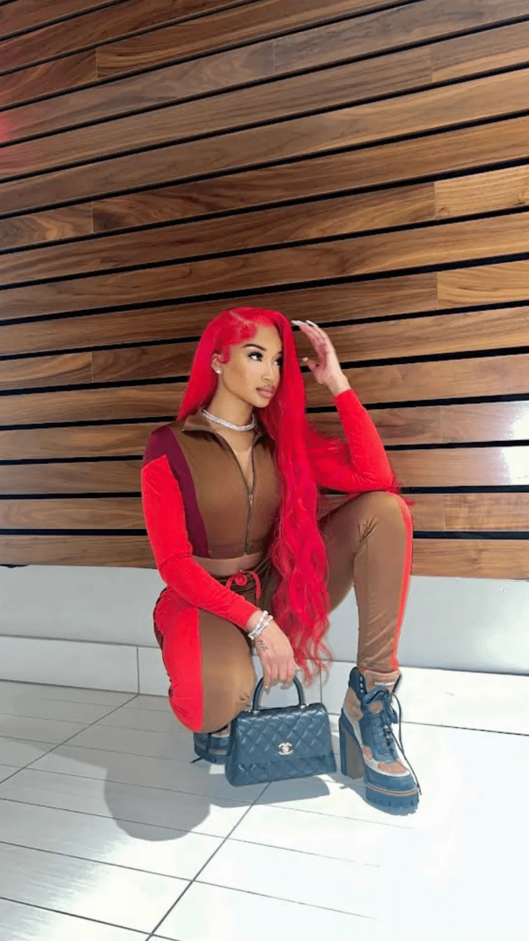 Burgundy Brown tracksuit