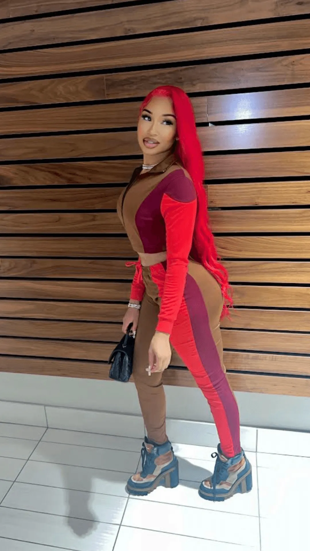Burgundy Brown tracksuit