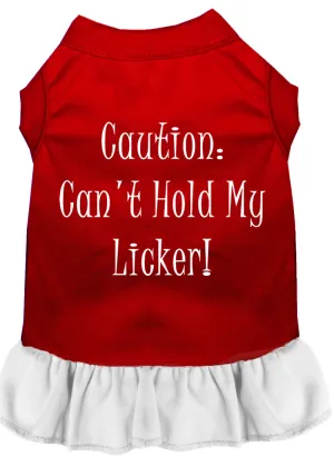 Can't Hold My Licker Screen Print Dress Red With White Med