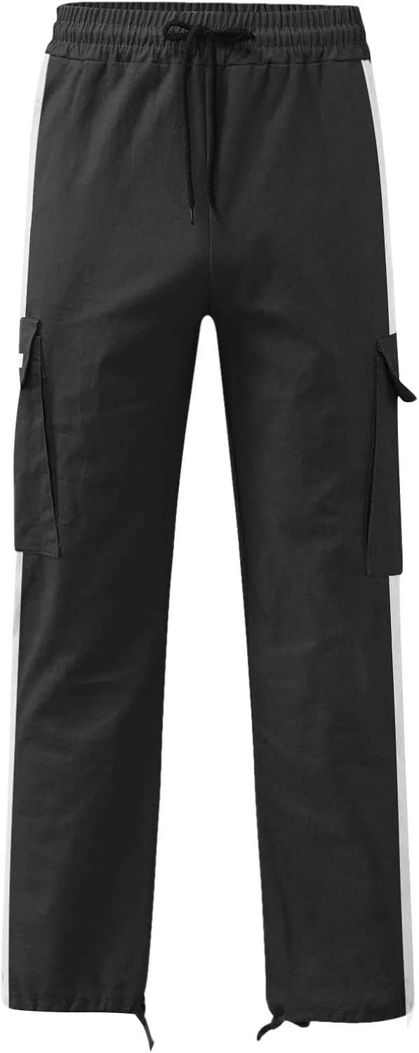 Cargo Pants for Men Relaxed Fit Mens Cargo Pants Athletic Pants Baggy High Waisted Open Bottom Sweatpants Track Pants
