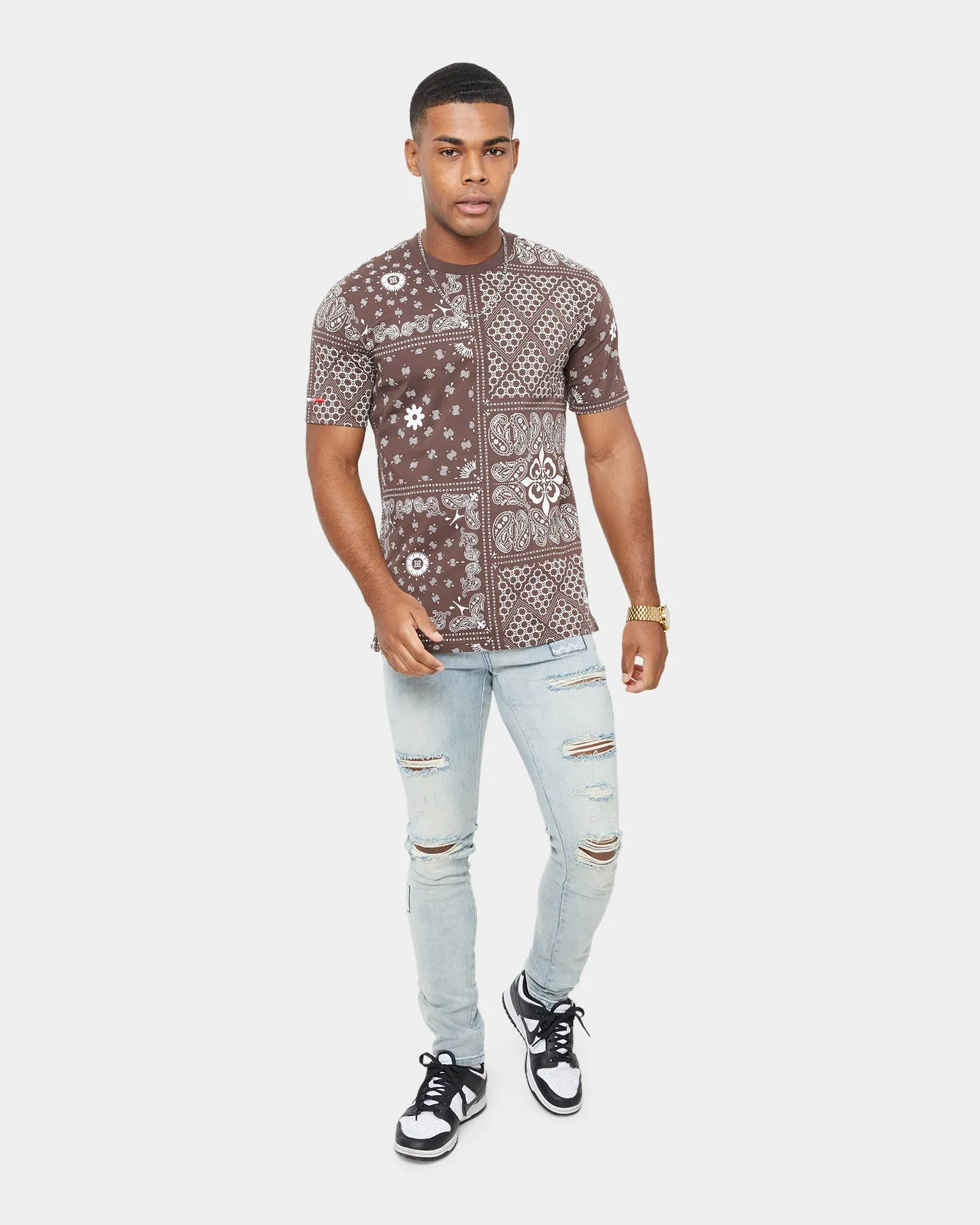 Carre Bandana Ultra Classic Short Sleeve T-Shirt Dark Brown