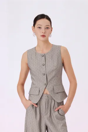 Chantarai Grey Welt Pocket Vest