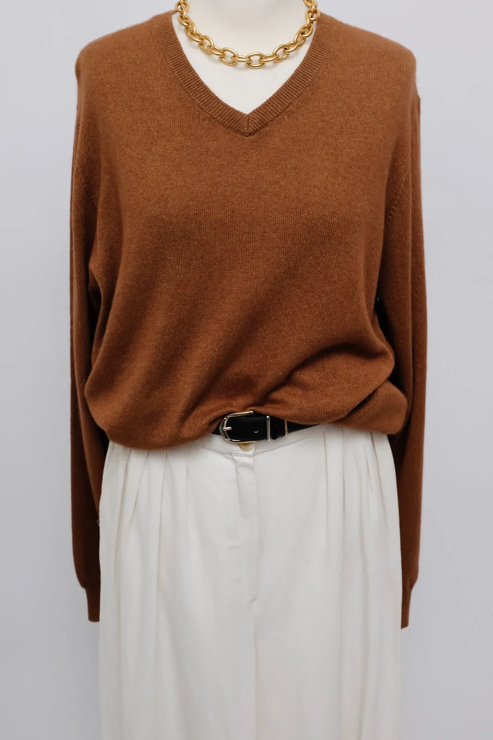 CINNAMON CASHMERE SILK OVERSIZE SWEATER