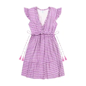 Coralie Women's Dress in Amethyst Ikat