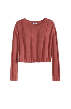 Cotton Novelty Rib Crewneck