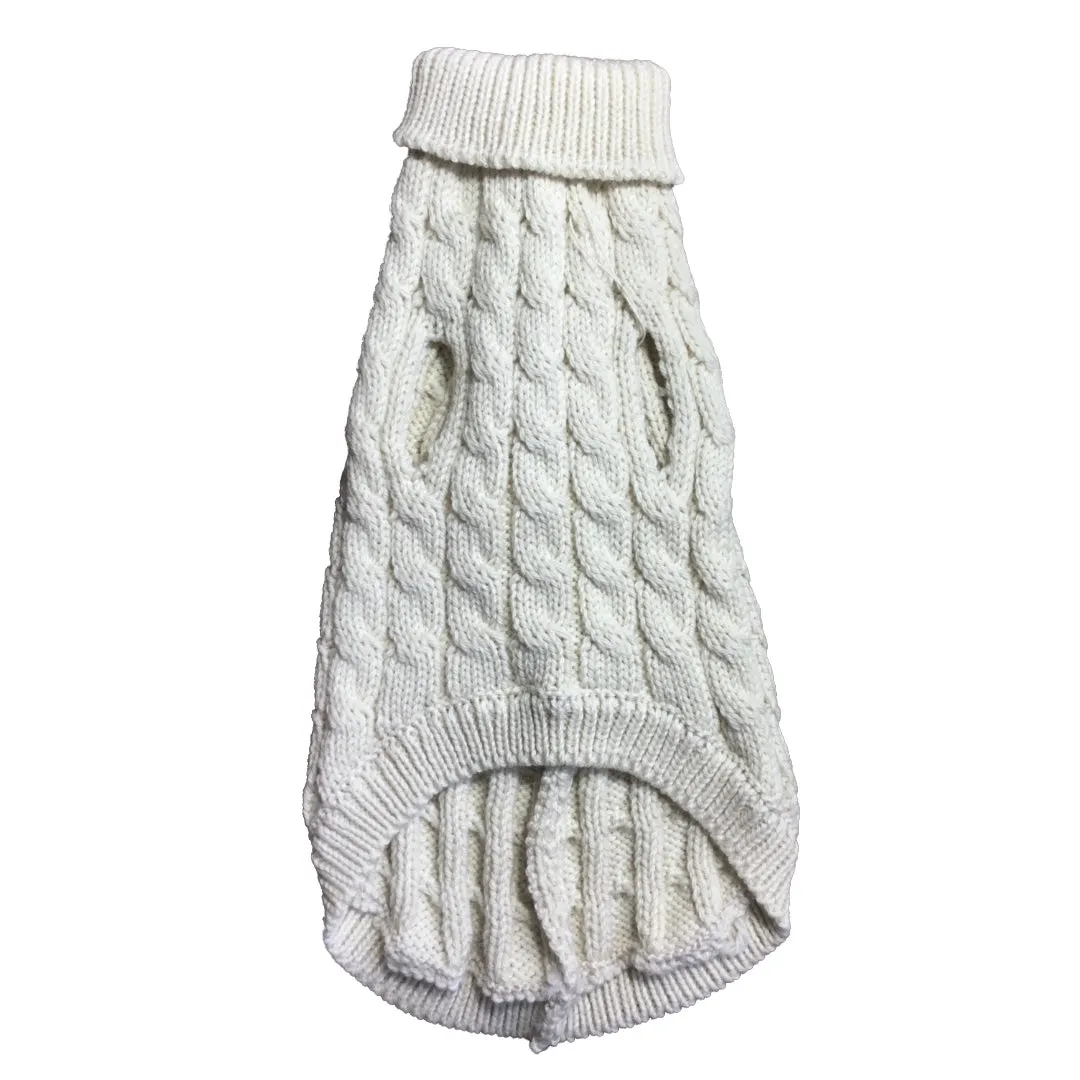 Cozy Comfort Medium White Sweater for Dogs & Cats – Warm, Stretchable & Breathable Winter Wear with Back Straps
