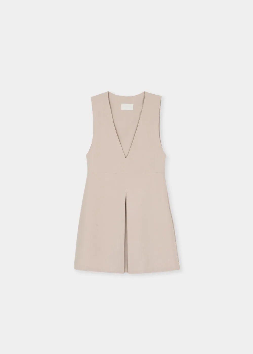 Deep V Neck Pleated Dress