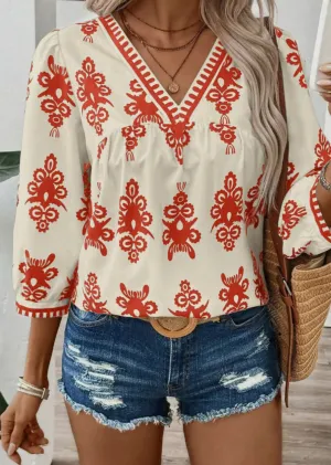 Ethnic Abstract Print Top