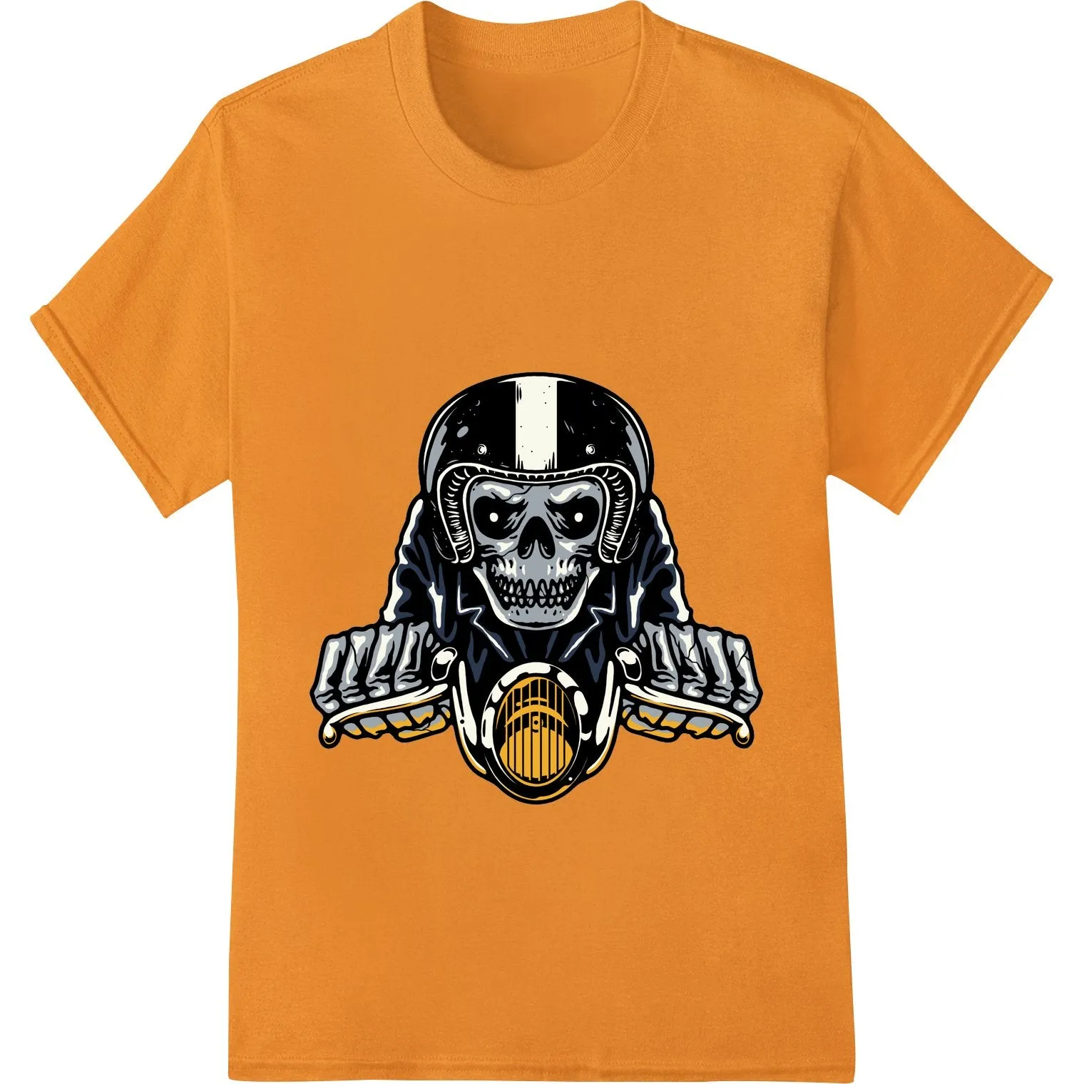 Fearsome Skull Motorcycle Helmet Halloween DTF Print