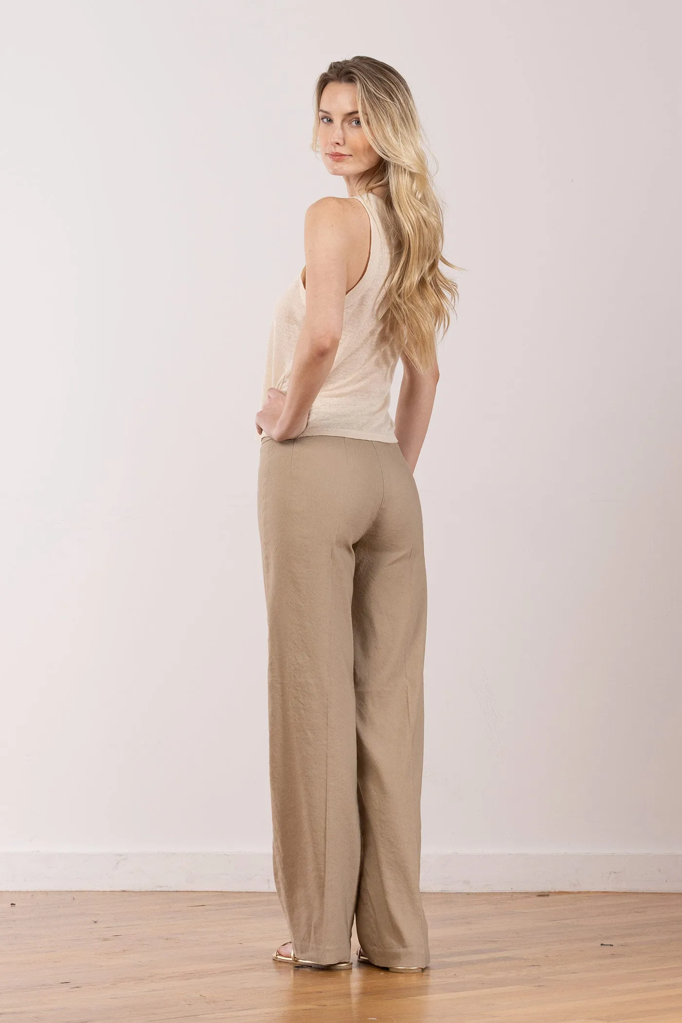 FLAVIA Linen Khaki