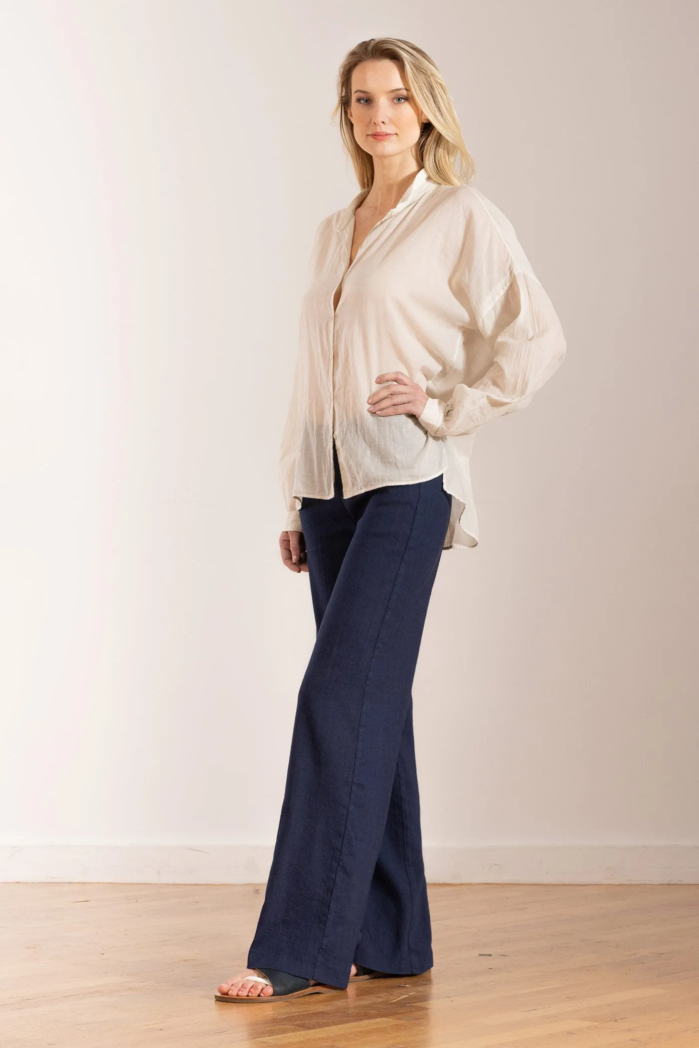 FLAVIA Linen Navy