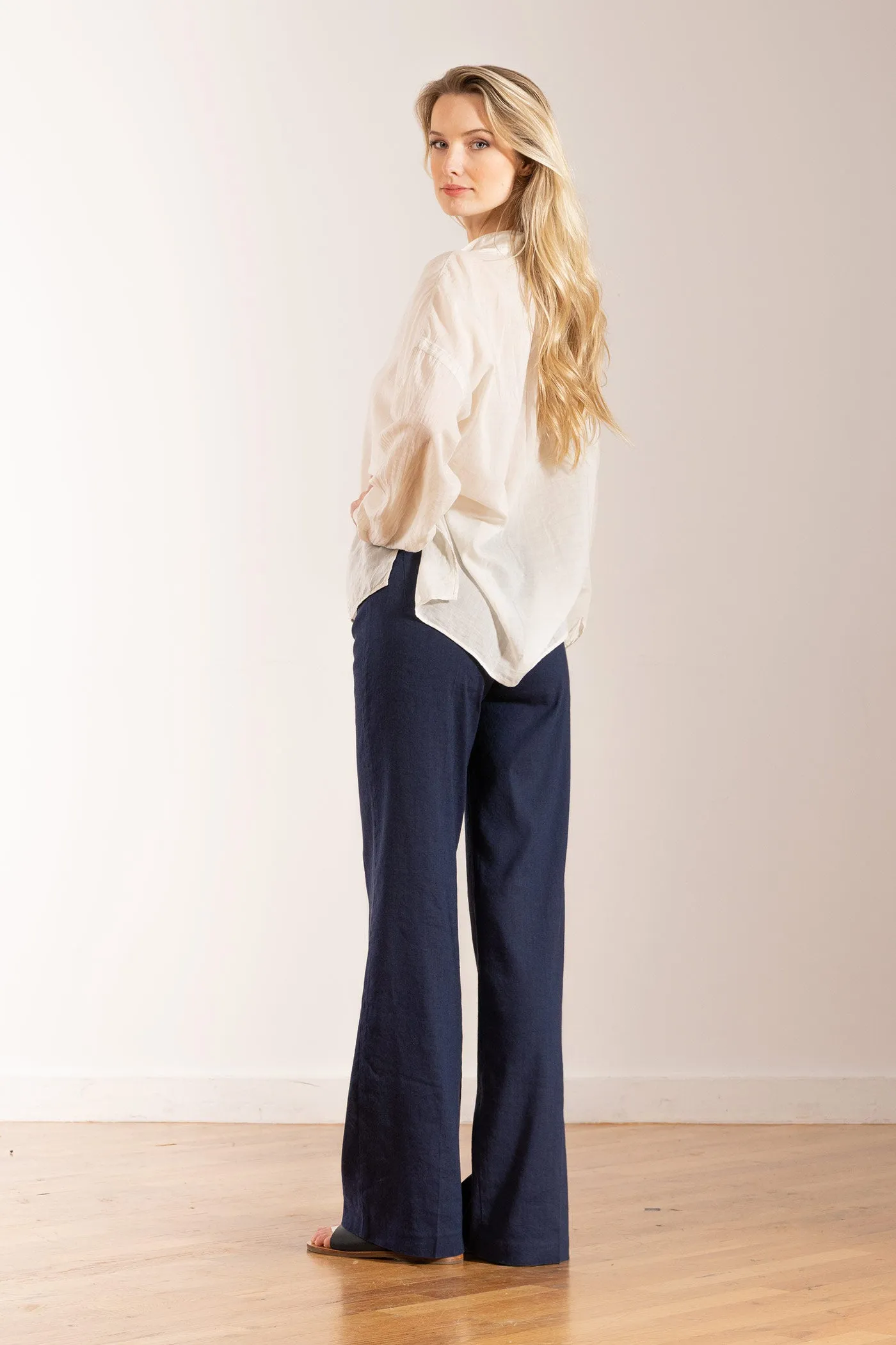 FLAVIA Linen Navy