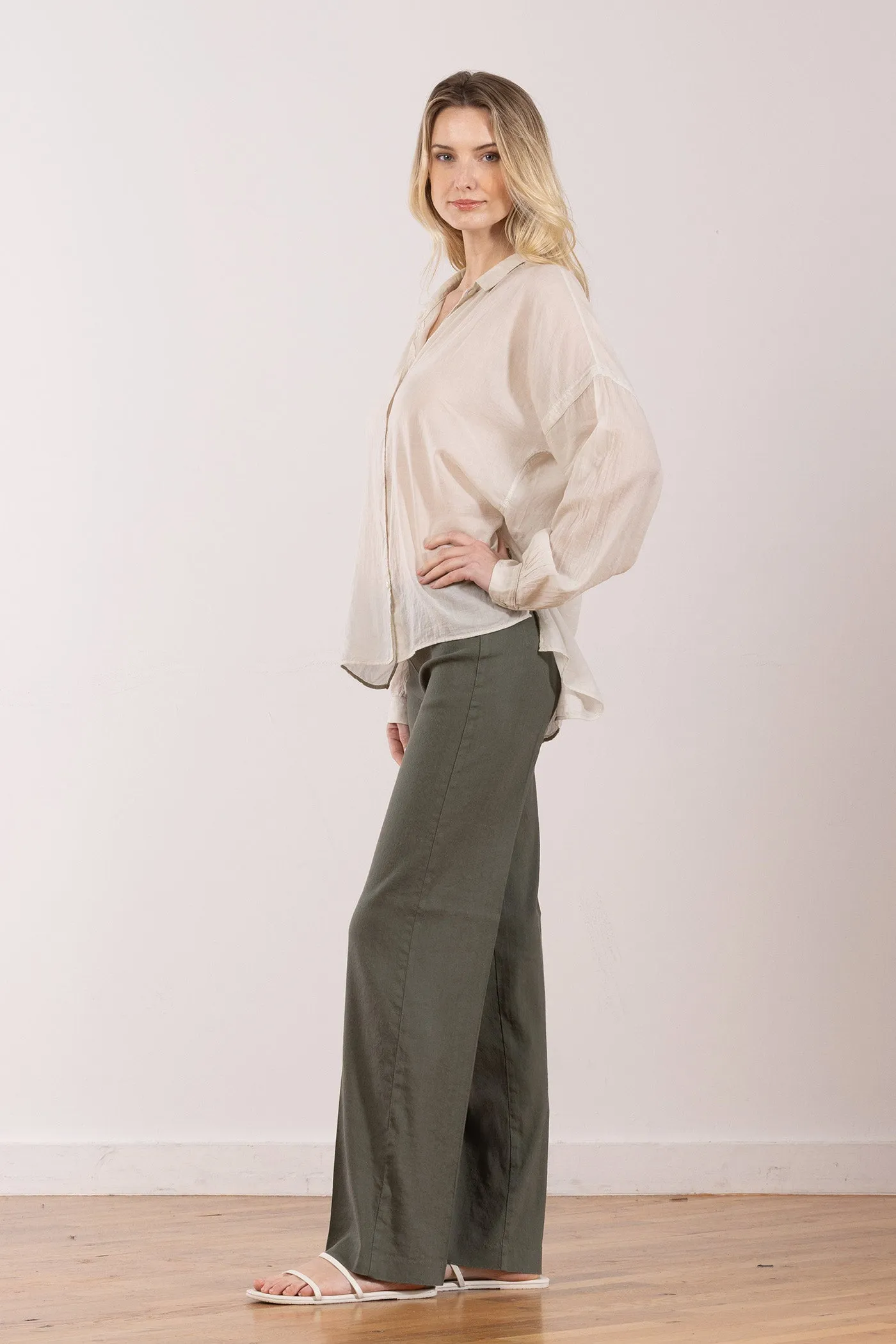 FLAVIA Linen Olive Green