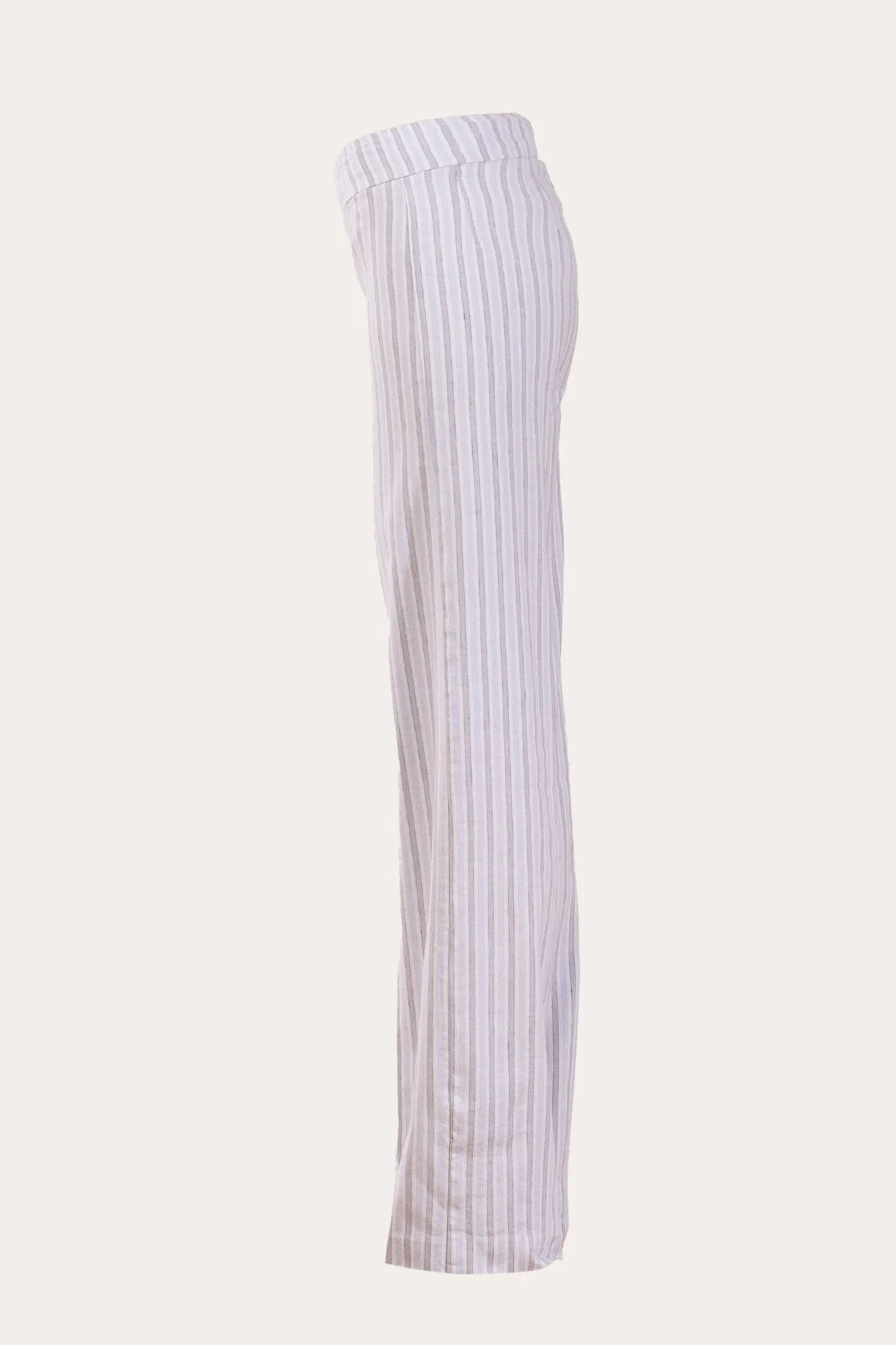 FLAVIA Linen Stripes Grey/Blue