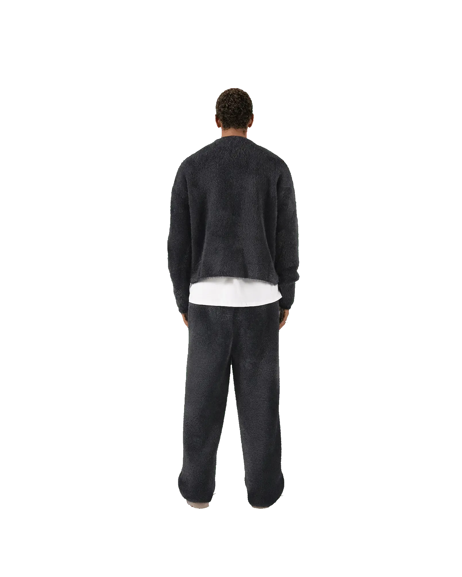 FLUFFY KNIT SWEATER - BLACK
