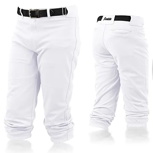 Franklin Sports Youth Baseball Pants - White Baseball and Softball Pants - Boys   Girls Classic Fit Kids Pants with Belt Loop - X-Small