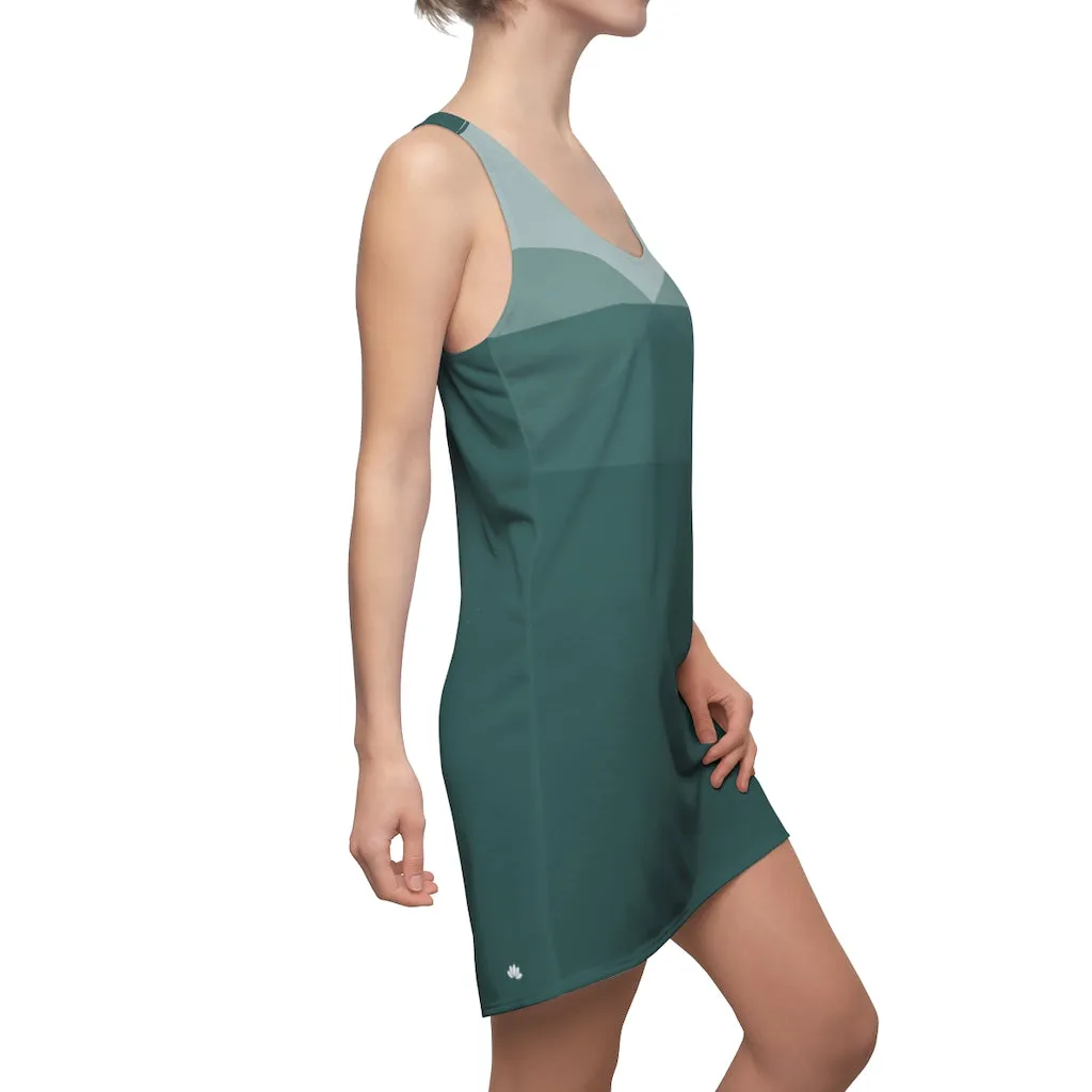 Geometric Green Color-blocked Sundress