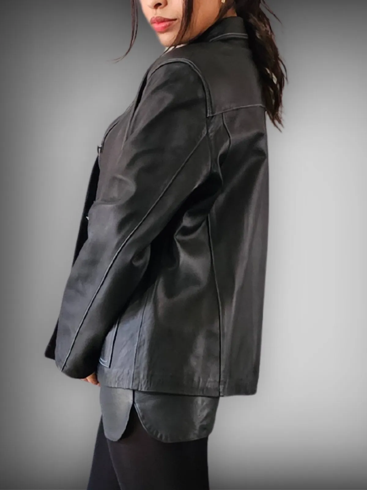 Handcrafted Oversized Sheepskin Leather Trucker Jacket – Stylish & Timeless