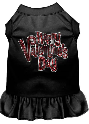 Happy Valentines Day Rhinestone Dress Black Xxxl