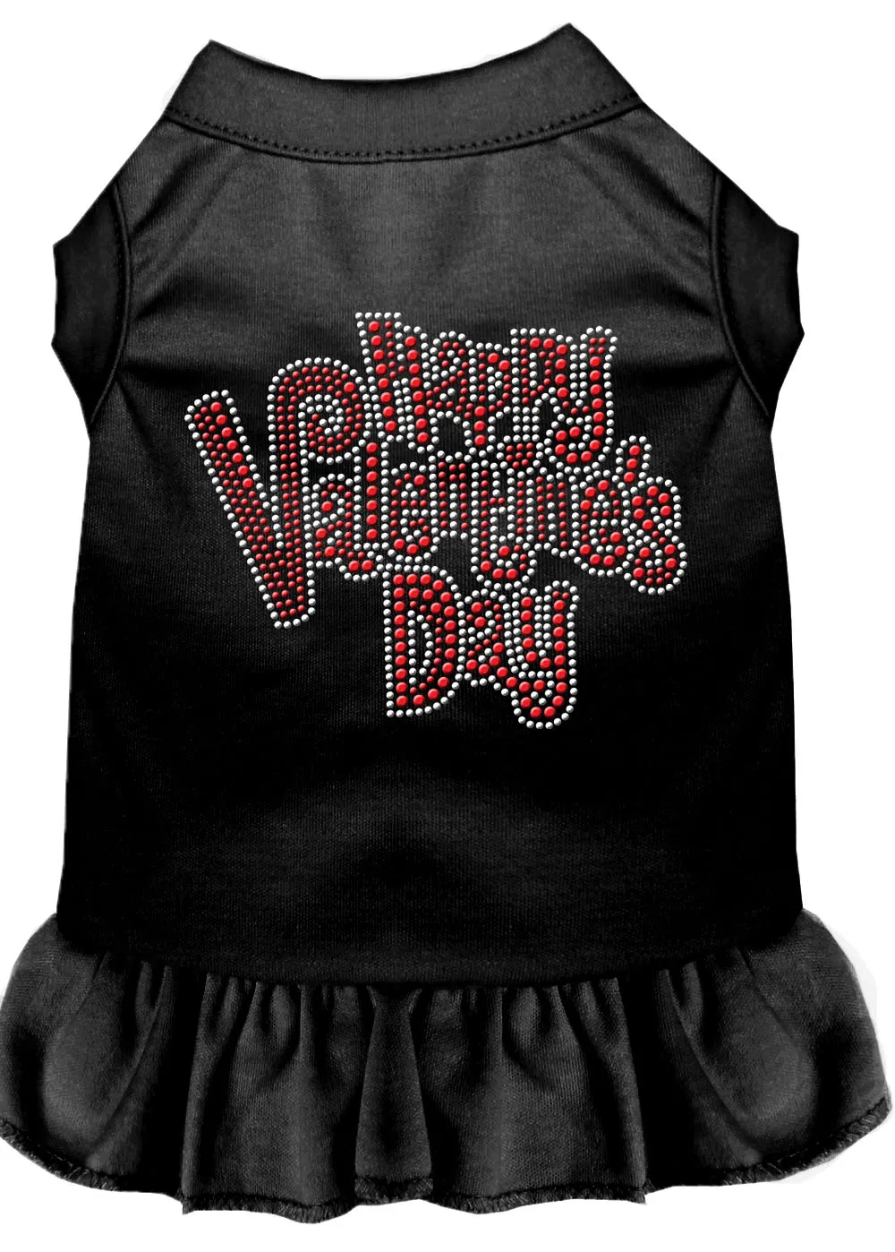 Happy Valentines Day Rhinestone Dress Black Xxxl